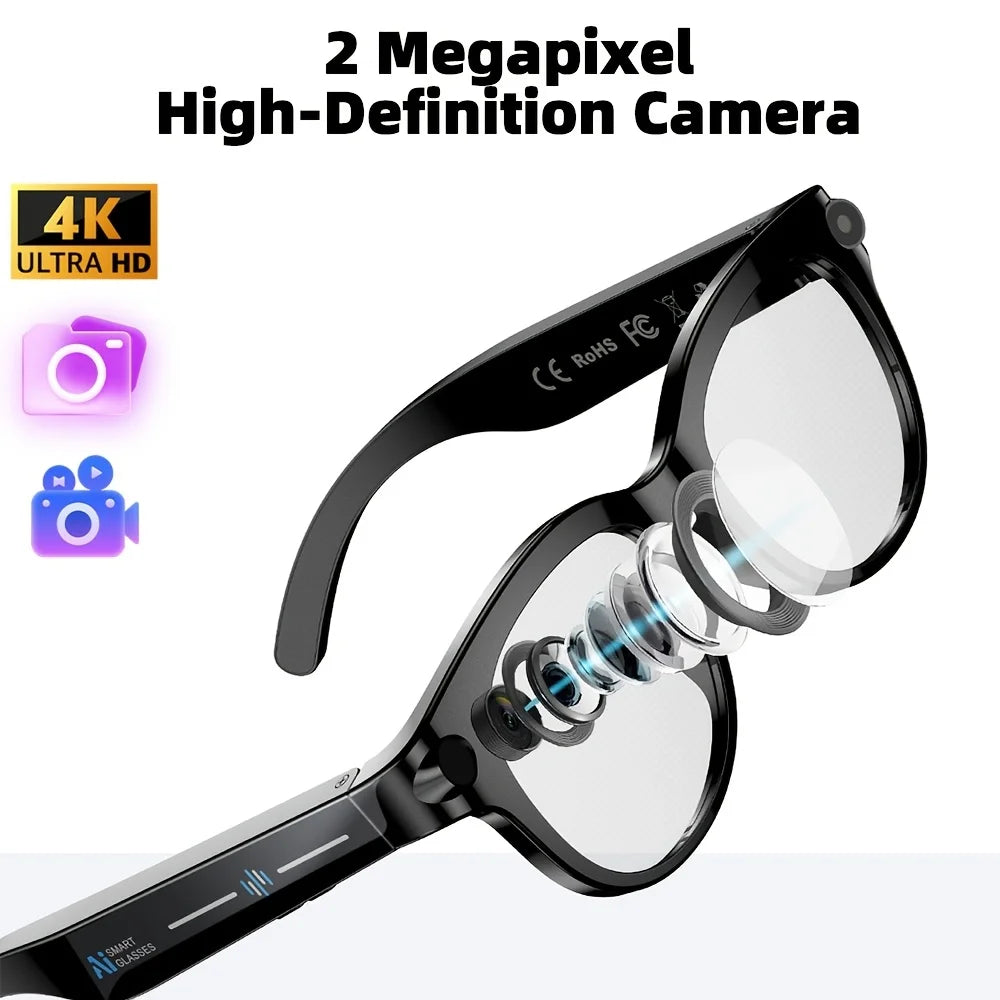 Smart Glasses With Camera, Charger, 100+language Translation, Bluetooth