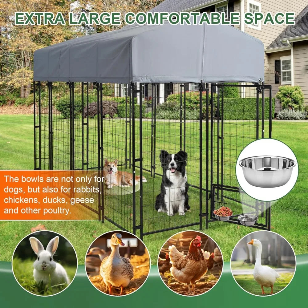 Heavy Duty Outdoor Dog Kennel with Roof