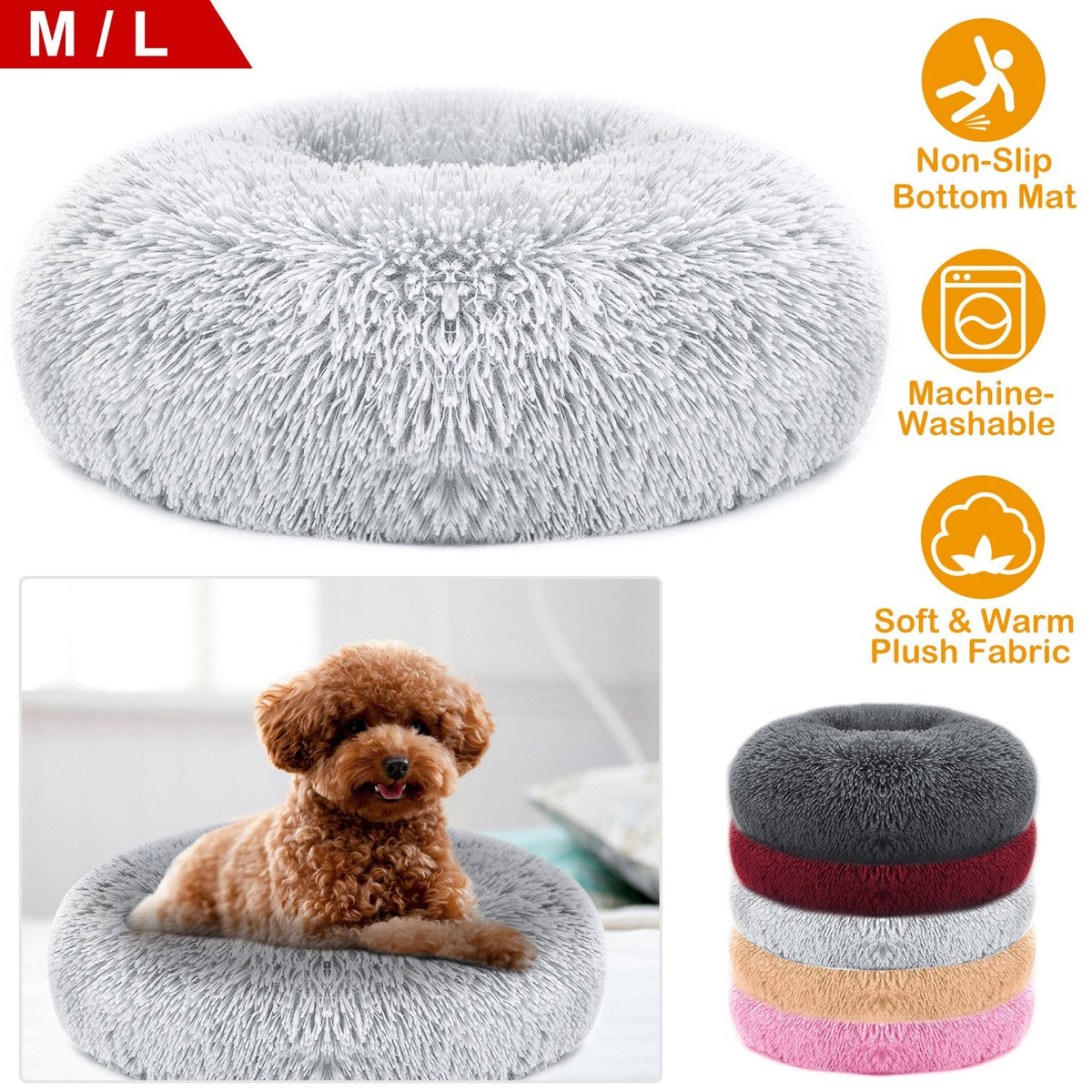 Pet Dog Bed Soft Warm Fleece Puppy Cat Bed Dog Cozy Nest Sofa Bed Cushion For S/M Dog