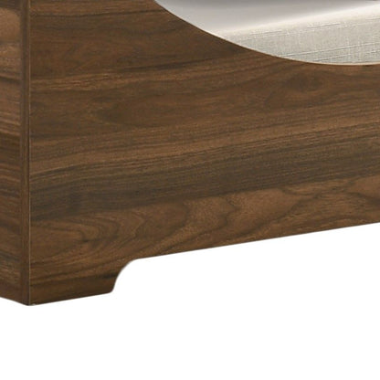 Alder Wood Finish Pet Bed with Cushion - Brown