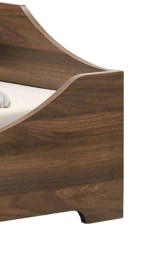 Alder Wood Finish Pet Bed with Cushion - Brown