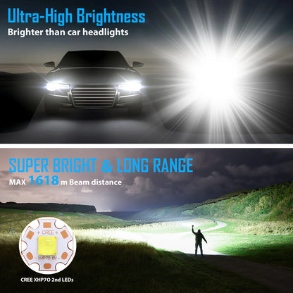 200000 Lumen High Power LED Flashlight