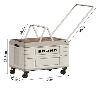 Heavy-Duty Foldable Storage Cart with 4 Silent Wheels