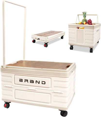 Heavy-Duty Foldable Storage Cart with 4 Silent Wheels