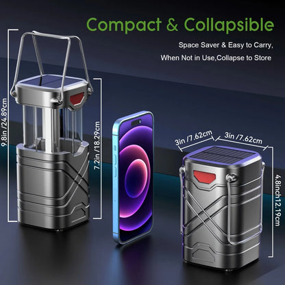 Solar Camping Lantern with Flashlight, Outdoor, Emergency Use