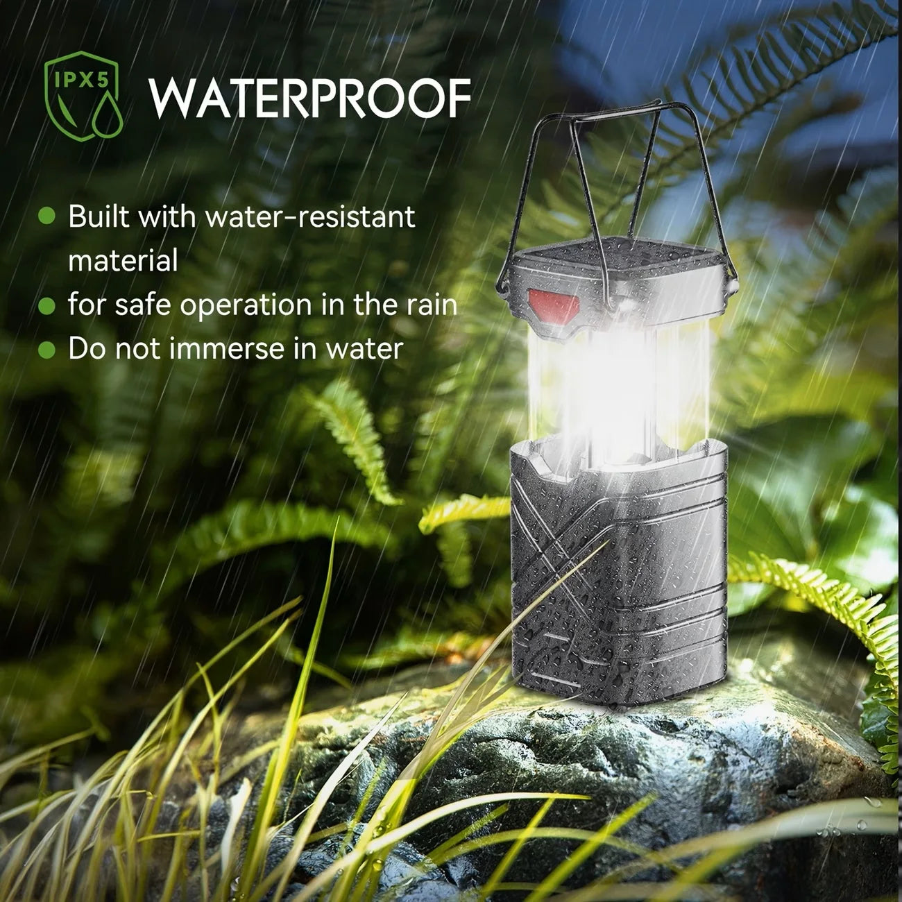 Solar Camping Lantern with Flashlight, Outdoor, Emergency Use