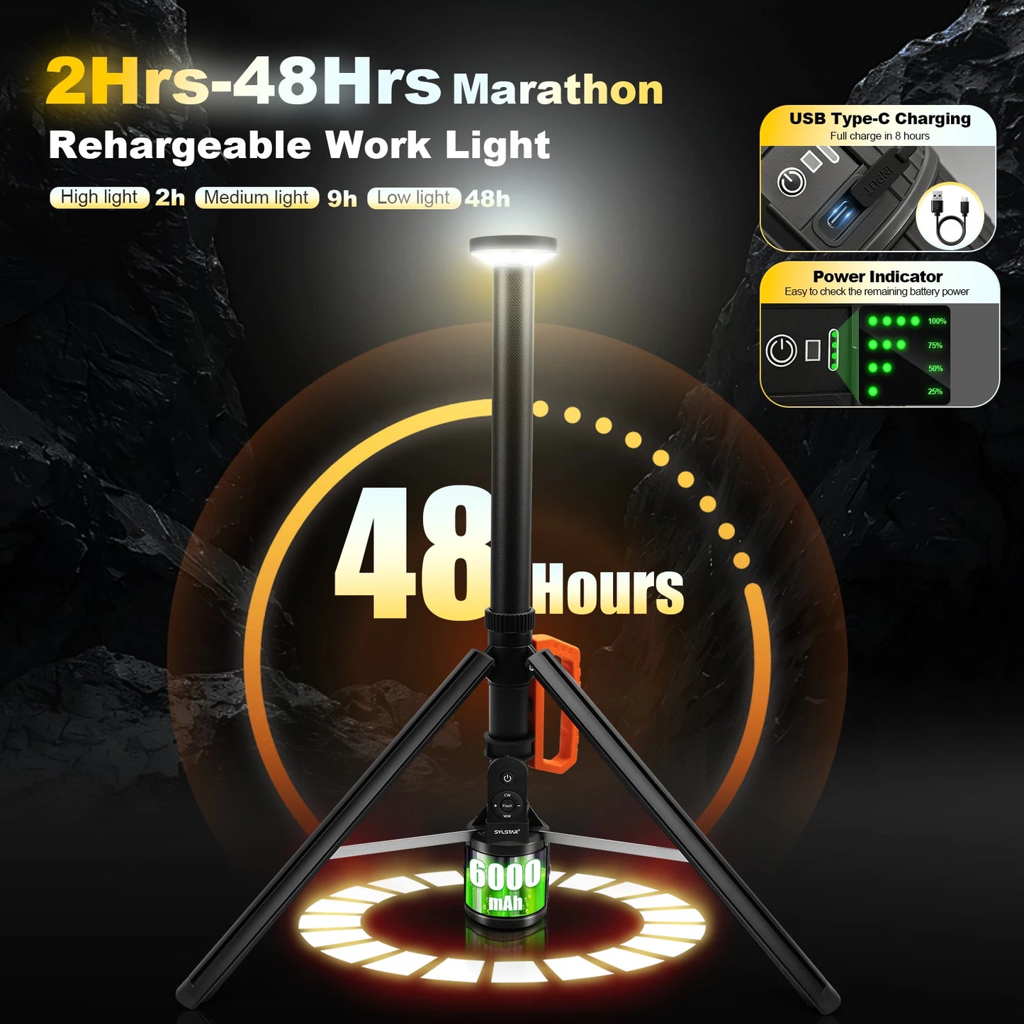 Rechargeable Work Light, Camping