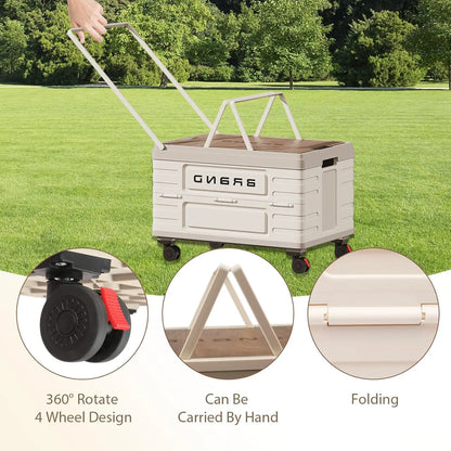 Heavy-Duty Foldable Storage Cart with 4 Silent Wheels