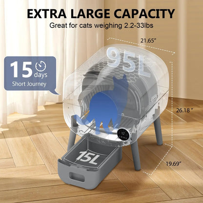 Self Cleaning, Automatic Cat Litter Box with App Control