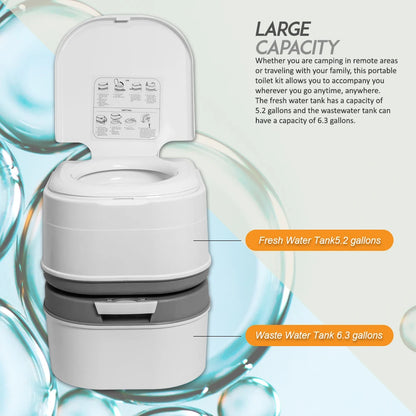 Portable Toilet Camping  with  Leak-Proof Pumping