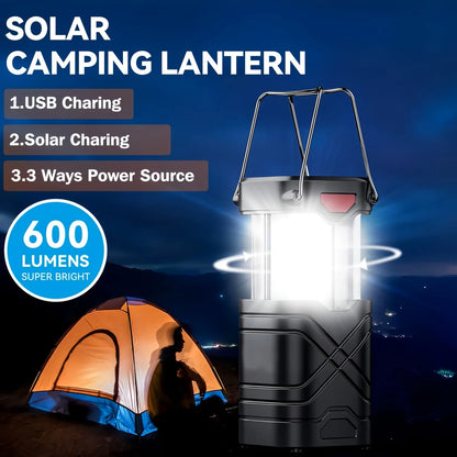 Solar Camping Lantern with Flashlight, Outdoor, Emergency Use