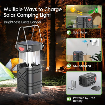 Solar Camping Lantern with Flashlight, Outdoor, Emergency Use