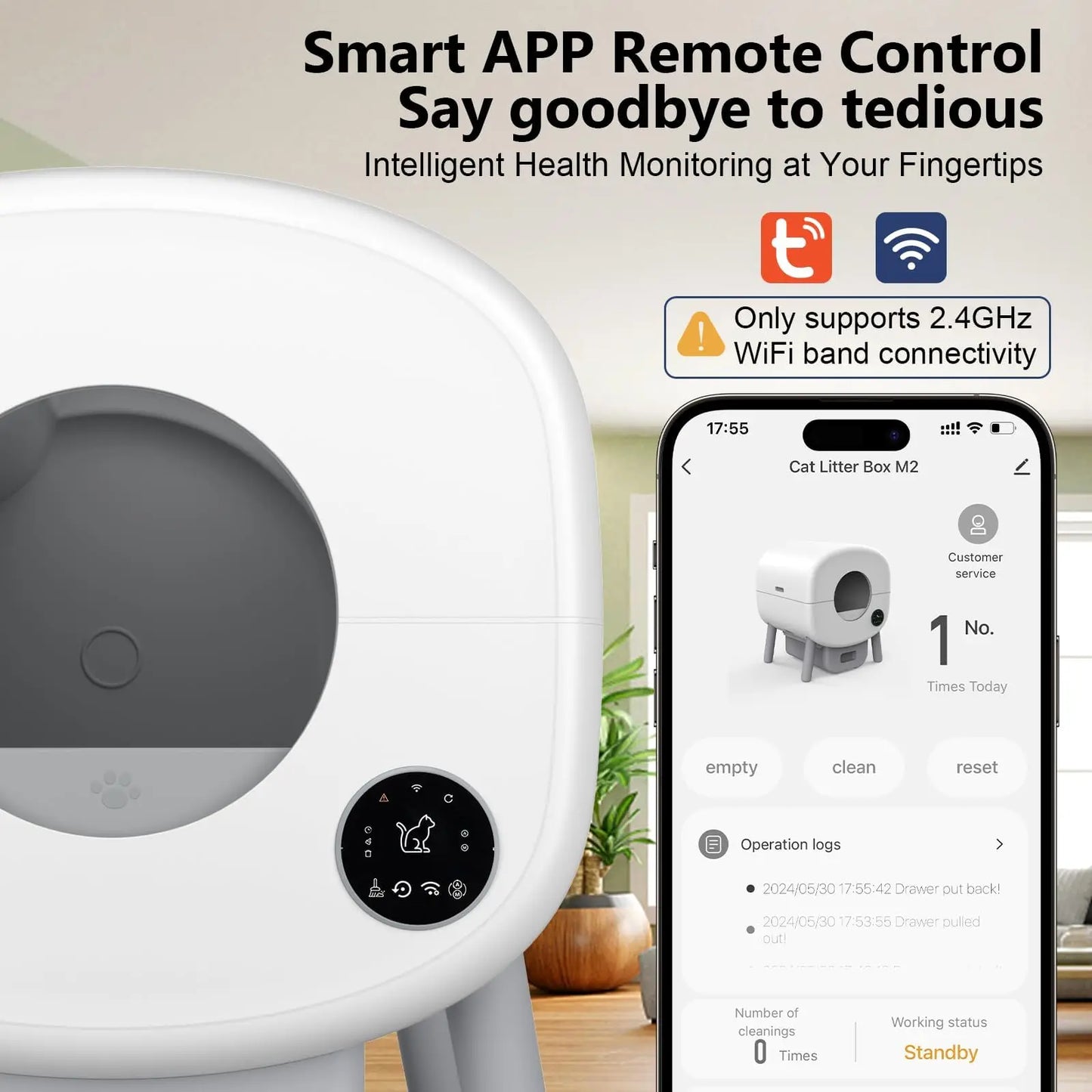 Self Cleaning, Automatic Cat Litter Box with App Control