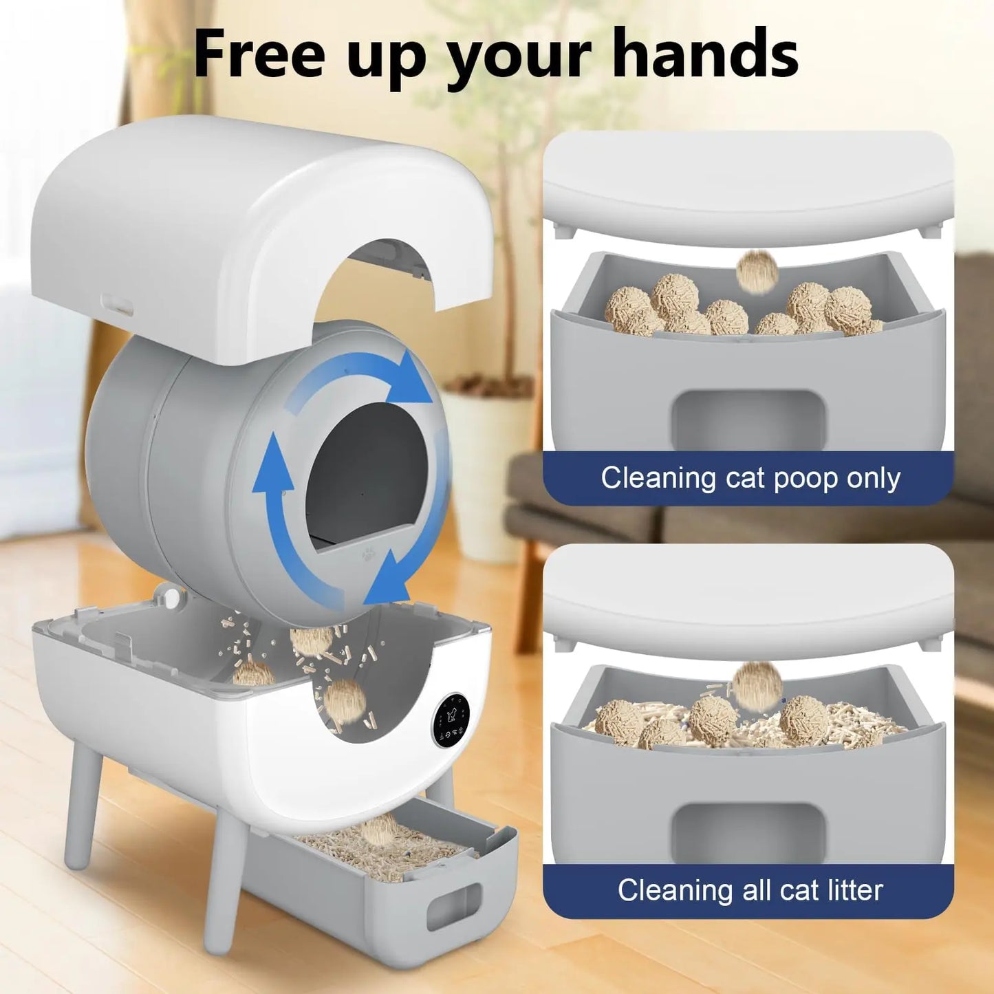 Self Cleaning, Automatic Cat Litter Box with App Control