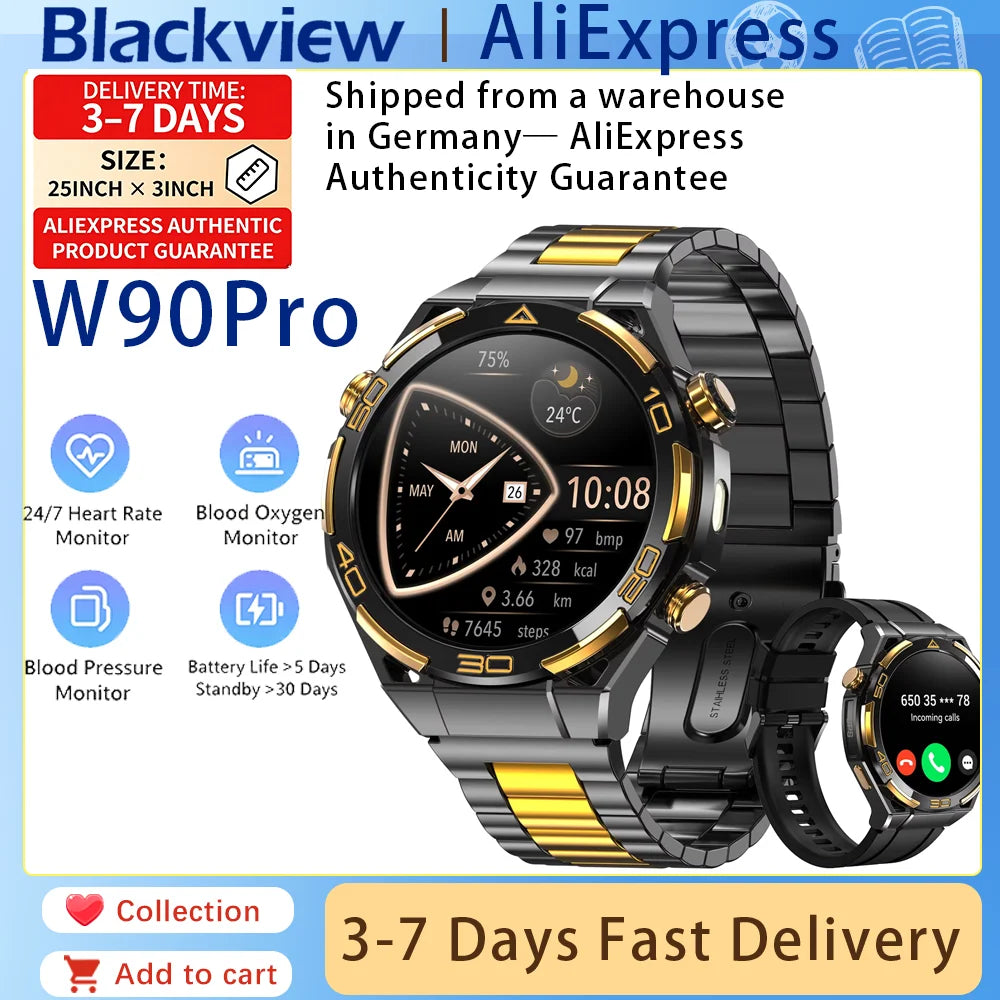 GPS Smartwatch with Flashlight, Bluetooth, Waterproof  for Men Women