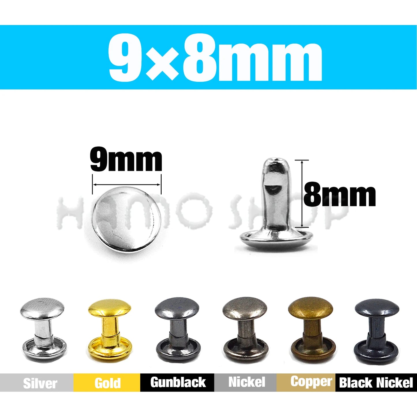 Metal Double Cap Rivets For Leathercraft Repair