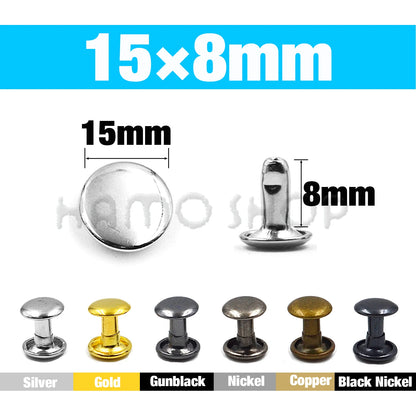 Metal Double Cap Rivets For Leathercraft Repair