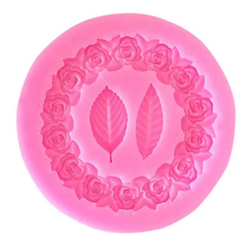 Rose Garland Silicone Fondant Mold For Cake