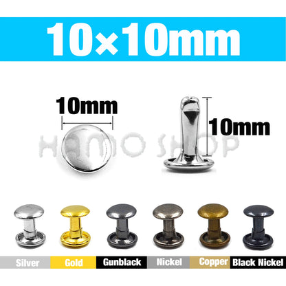 Metal Double Cap Rivets For Leathercraft Repair