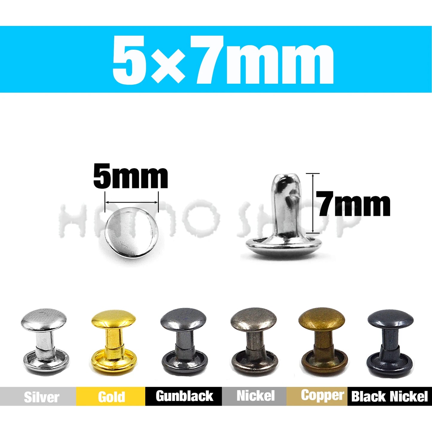 Metal Double Cap Rivets For Leathercraft Repair
