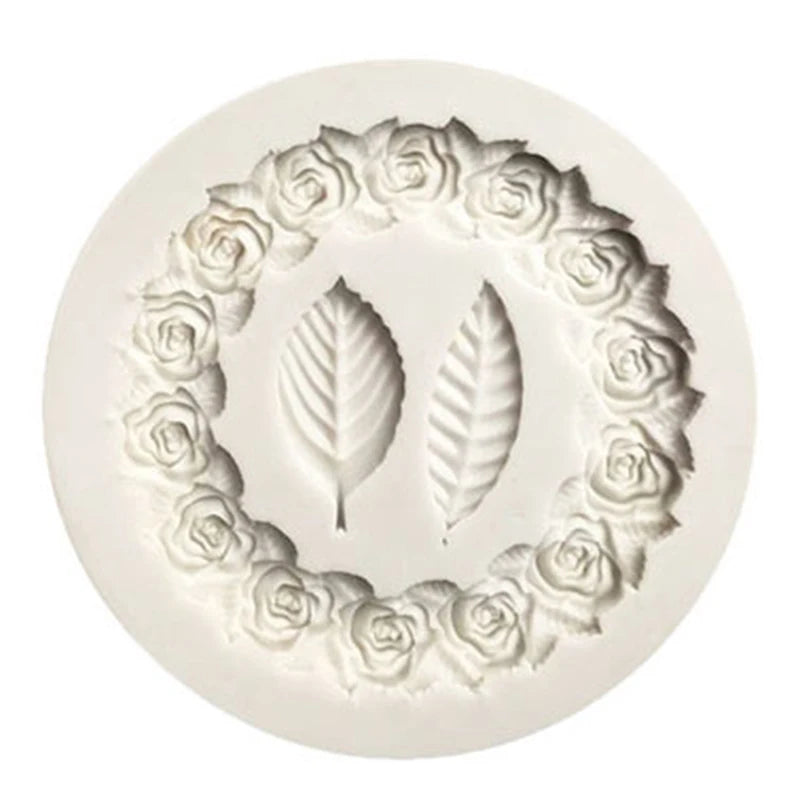 Rose Garland Silicone Fondant Mold For Cake