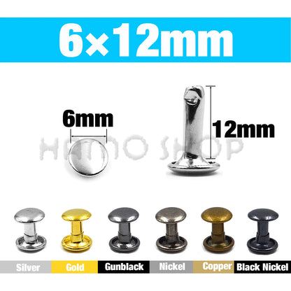 Metal Double Cap Rivets For Leathercraft Repair