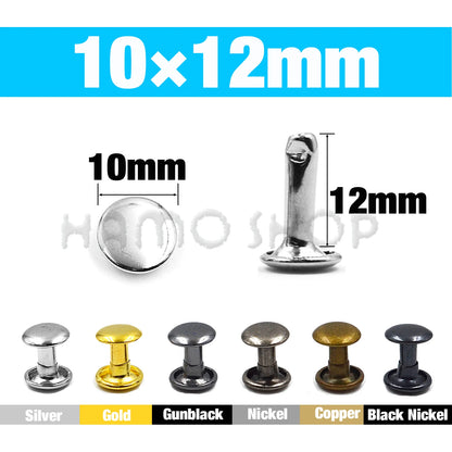 Metal Double Cap Rivets For Leathercraft Repair