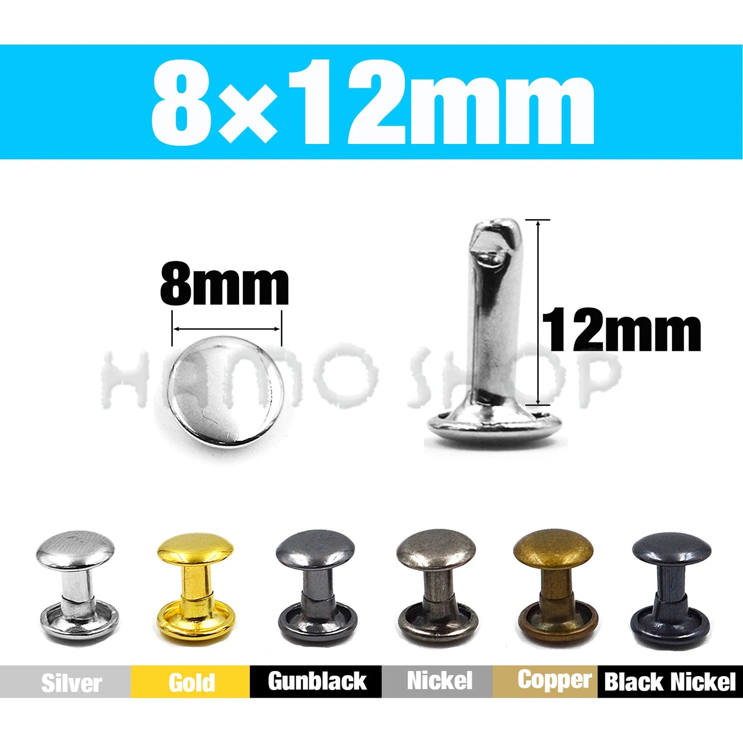 Metal Double Cap Rivets For Leathercraft Repair