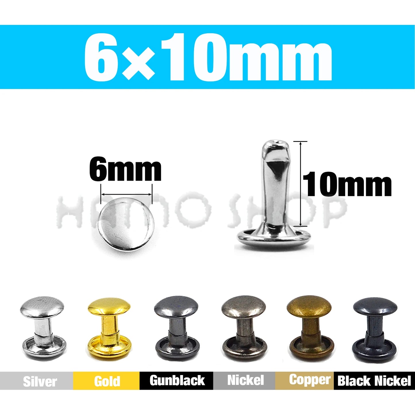 Metal Double Cap Rivets For Leathercraft Repair