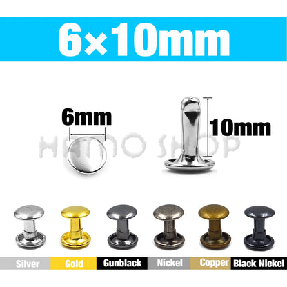 Metal Double Cap Rivets For Leathercraft Repair