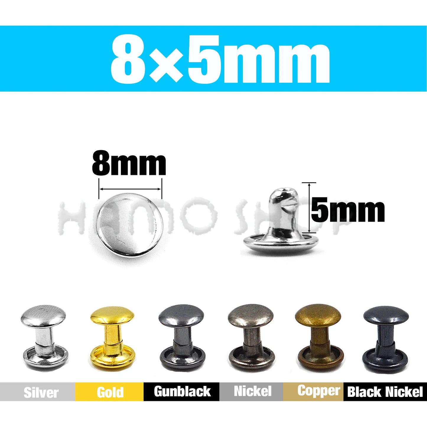 Metal Double Cap Rivets For Leathercraft Repair