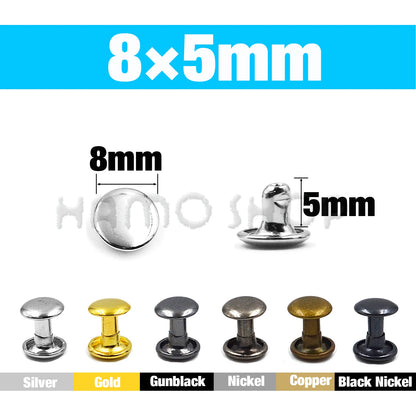 Metal Double Cap Rivets For Leathercraft Repair