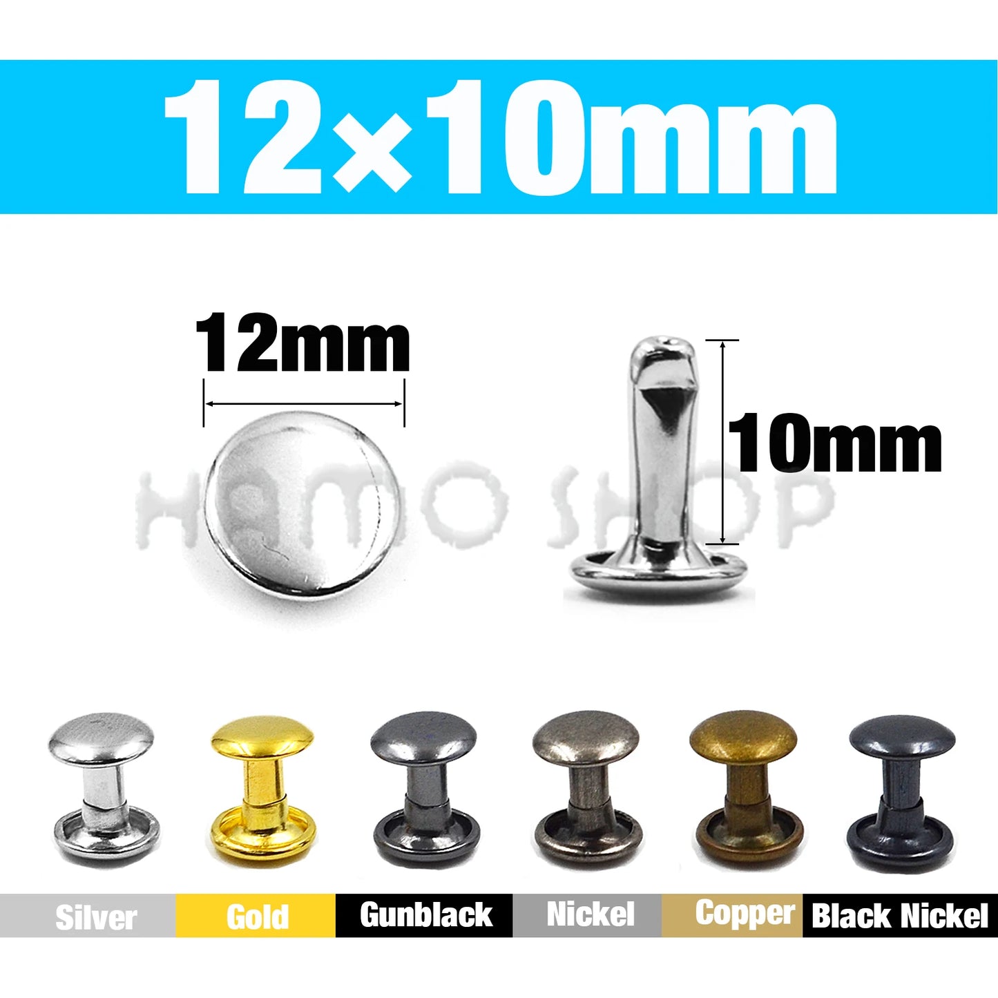 Metal Double Cap Rivets For Leathercraft Repair
