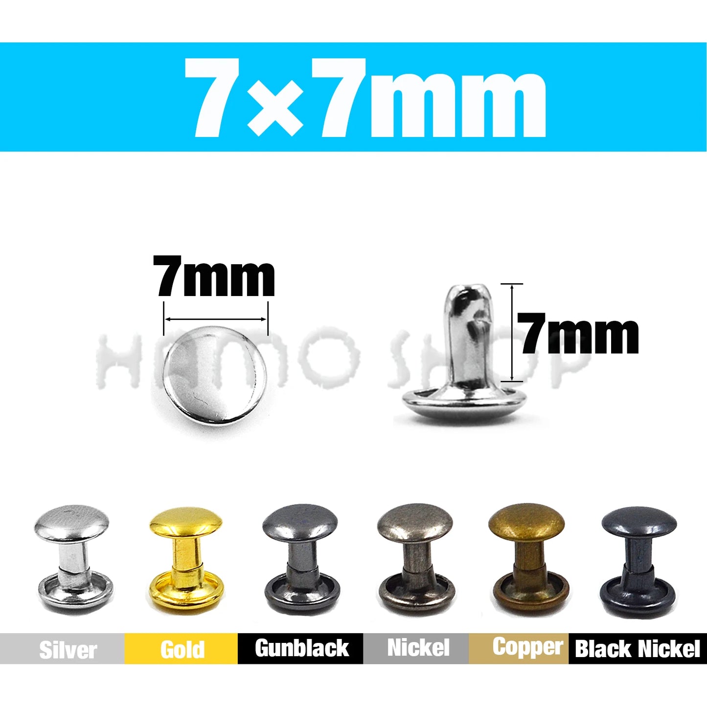 Metal Double Cap Rivets For Leathercraft Repair