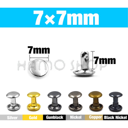 Metal Double Cap Rivets For Leathercraft Repair