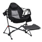 Ainfox Hammock Camping Chair with Footrest, Foldable Portable Rocking Chairs for Adults Outside Swinging Camp for Outdoor Patio Poolside