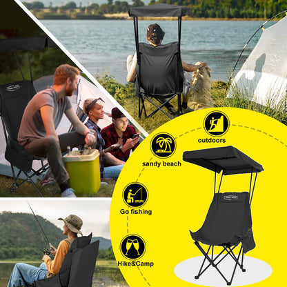 Camping Chair Beach Chair With Shade Canopy