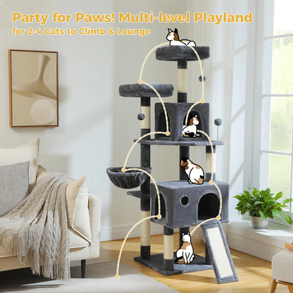 Multi-Level Cat Tree Tower with Sisal Scratching Post