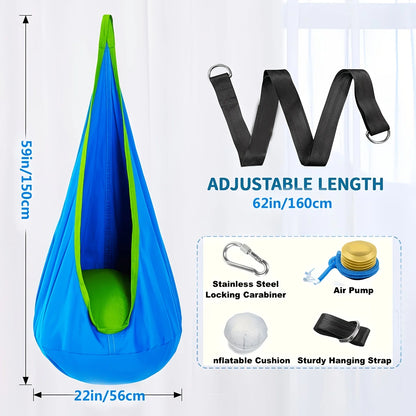 Hanging Hammock Chair Includes Inflatable Pillow