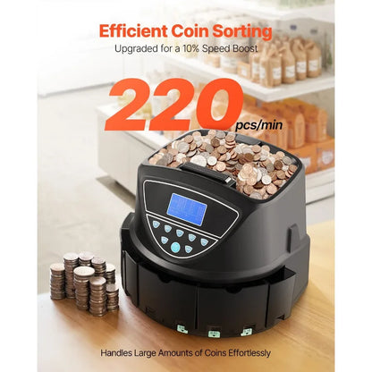 USD Coin Sorter, Coin Counter, Wrapper Machine