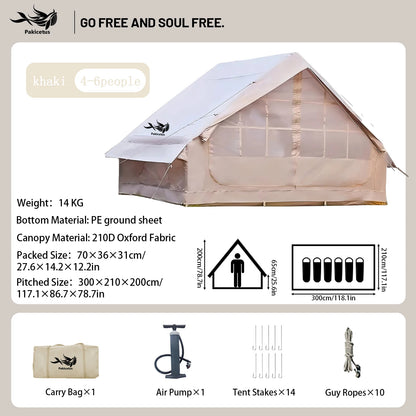 Inflatable Camping Tent, for 4-8 Persons,