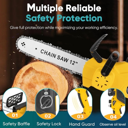 12 Inch  Chainsaw Handheld Electric  with Batteries