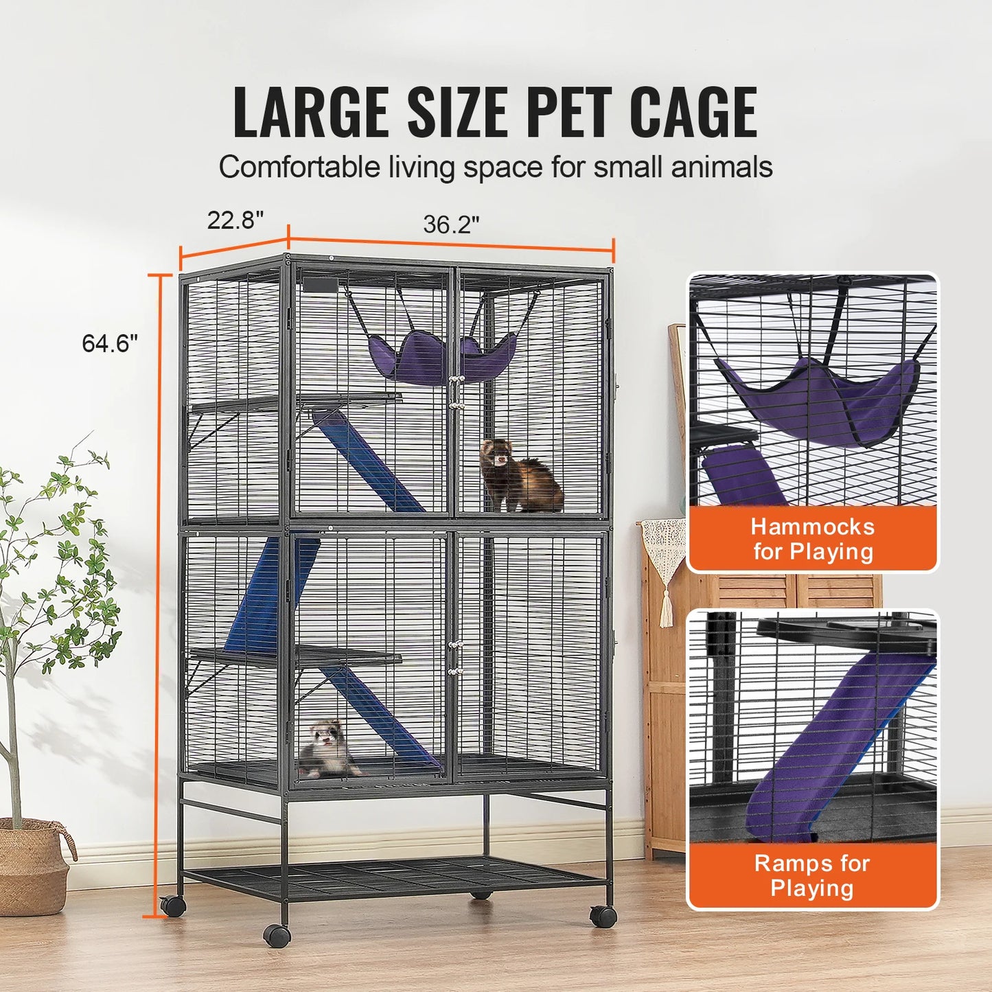 Rolling Small Animal Cage for Rats Hamster Guinea Chinchilla