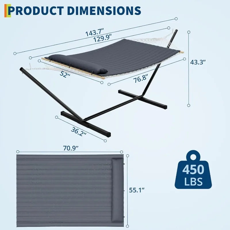 Double Hammock with  Steel Stand