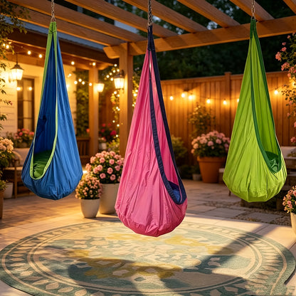 Hanging Hammock Chair Includes Inflatable Pillow