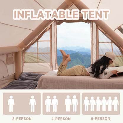Inflatable Tent With Skylight, Quick Setup, Family Luxury
