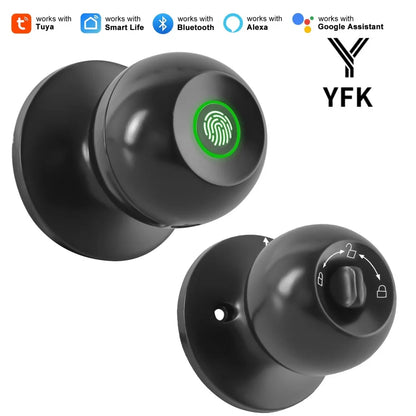Fingerprint Door Lock Knob, Keyless Entry Bluetooth Electronic