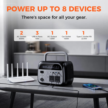Portable Power Station, Solar Generator , UPS Backup Battery, AC/DC/USB Output for Camping