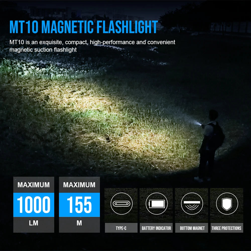 LED  Flashlight 1000 Lumens with Magnet