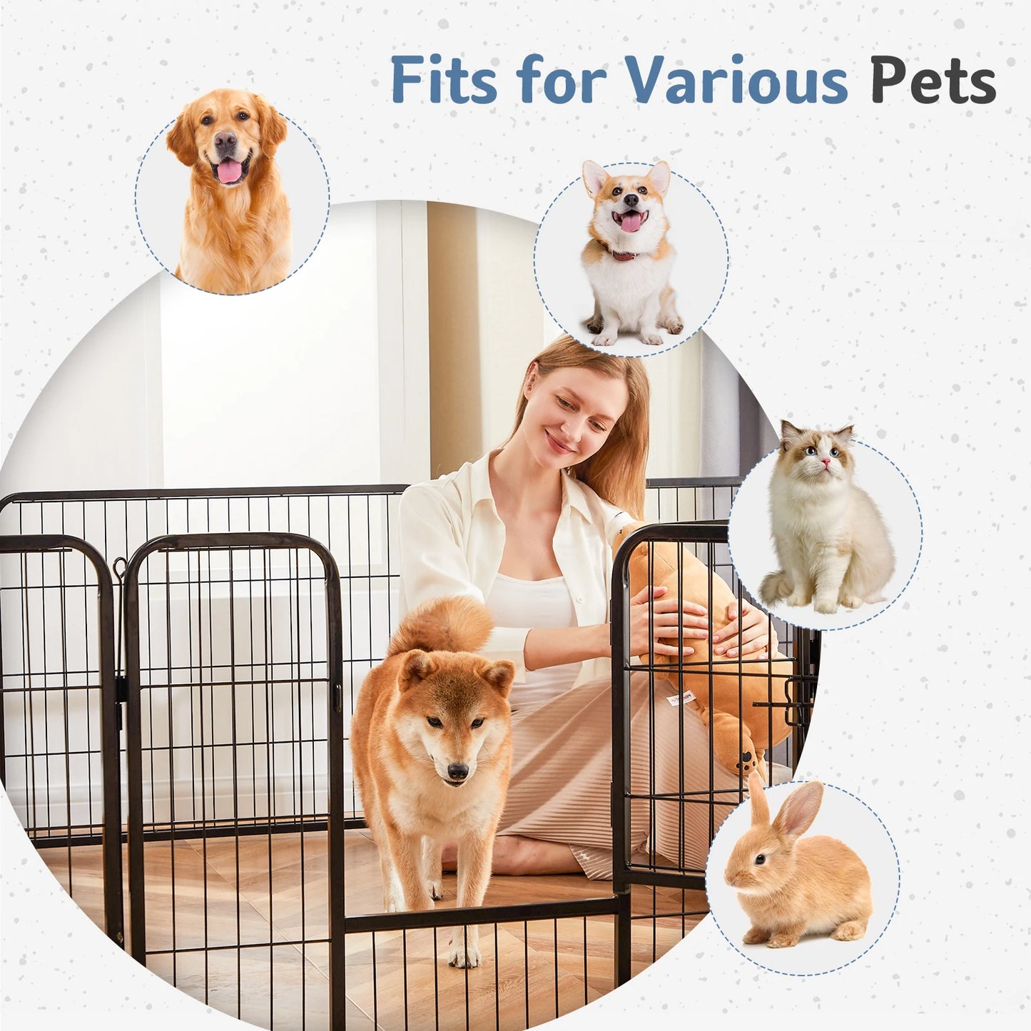 Dog Playpen  24 Inch to 32 Inch Foldable for Camping